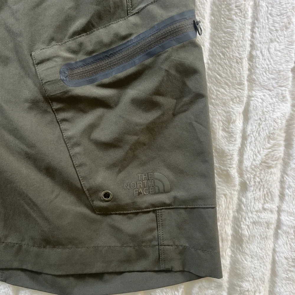 North Face Shorts Men 30 Green Paramount Trail Belted Nylon Hiking Twill Relaxed